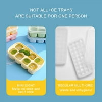 Ledeni kocke leži sa poklopcem, silikonski ledeni kalupi za koktel, zamrzivač, ledene ledene ploče, jednostavan otporni na izleti, BPA BESPLATNO