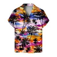 Muška ležerna labava cvjetna tiskana plaža kratka rukava s kratkim rukavima niz košulju haljine