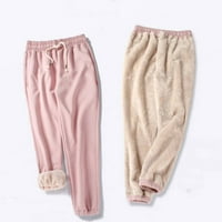 Sehao Modne žene Čvrsti džep casual pantalone Sportske hlače Duge hlače, ružičasta 3xl