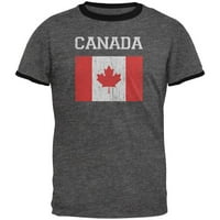 Svjetski kup uznemirena zastava Canada Muške zvona majica tamno heather-crna LG