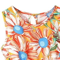 Djevojka haljina Ljetna haljina voće cvjetno printiraju bez rukava Ležerne prilike na liniji haljine za plažu na plaži do godina dječje odjeće