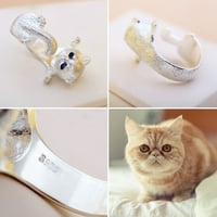 Srebrni mačji životinjski prstenovi za žene sterling srebrni mačići za prstenje nakit nakit majčini dnevni pokloni za njezin nakit za životinje za žene za žene