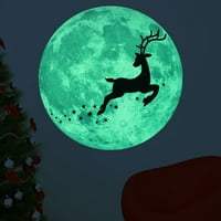 1111Fourone Zidna naljepnica Božićna zabava samoljepljiva ukras naljepnica naljepnica Fluorescentna 3D mjeseca pozadina