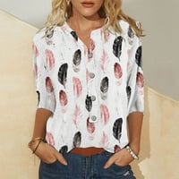 Corashan majice za žene Ženske ležerne vrhove Žene casual modne pamučne posteljine tiskane ženske košulje
