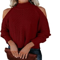 Ženska jesen i zimski džemper s dugim rukavima visokih vrata