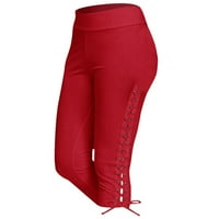 Eashery Womens Capri pantalone Casual Hlače visoko elastične stručne elastične struke joge plaže hlače