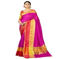 Sarees za žene Indijski bollywood Diwali pamuk Art Silk Gift Saree Woven Sari & Nestatched bluza