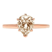 1.5ct kruška izrezana šampanjac simulirani dijamant 18k ruža zlatna godišnjica za angažman prsten veličine
