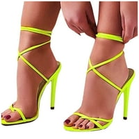 DMQupv Ženske potporne sandale peta moda plus veličina otvorena visoke sandale Ženske sandale Žene ljetne