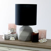 Mod rasvjeta i dekor 10,5 siva geometrijska stolna lampa za beton s crnom hladom