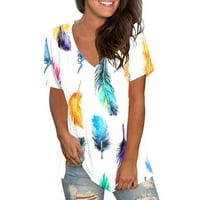 Ljetne majice Grafički klirens Trendi kratki rukav Ležerne prilike V izrez cvjetni uzorak Grafički majica
