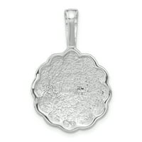 Karat u karasu sterling srebrni polirani završni obrazac i teksturirani fancy krug šarm privjesak
