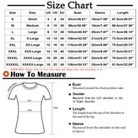 Asdoklhq ženske vrhove plus veličine i majice za čišćenje ženskog ljeta V-izrez Print casual labav gornji