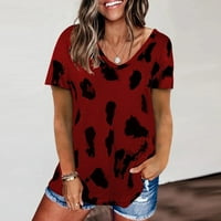 Ženski vrhovi Ljetni leopard Print Raglan majica s kratkim rukavima Bluza obični košulje za vježbanje