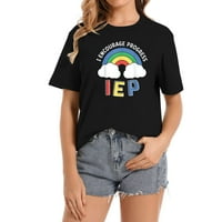 Ohrabrujem napredak Šareni Rainbow IEP Teac Stylish Graphic Tee: Ženska majica kratkih rukava sa trendi