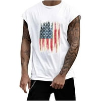 JMntiiy American zastava Cisterne za muškarce Patriotske grafičke majice s tiskanim majicama Teretana