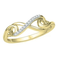 DazzlingRock kolekcija okrugla bijela dijamantna beskonačna prsten za beskonačnost za žene u 10k žuto