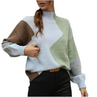 apsuyy modni prevelizirani džemperi za žene poklon - lagani okrugli vrat pletiv dugi rukav udoban pulover