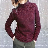 Vivianyo HD džemperi za žensko čišćenje plus veličina Žene dugih rukava Solid boja Pola visokih ovratnika