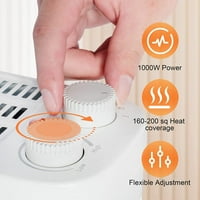 -Macht 1000W Električni grijači prostora Podesivi termostat sa zaštitom od pregrijavanja i zaštita od