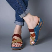 Sandale za žene modne cvjetne šuplje od ortopedske flip flops luk potporne papuče udobne rimske otvorene
