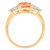 2.57ct smaragdni rez crveni simulirani dijamant 18k žuti zlatni godišnjički angažman kamena prstena
