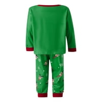 GUREUI Božićni koji odgovara porodičnoj pidžami set, crtani elk snježne pahulje tisak dugih rukava okrugli vrat + elastične pantalone za struku za roditelje Dječje odjeće