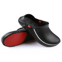 Oucaili Unise Radna obuća Vodootporna kuhar cipele otporne na ulje za klopove neklizajuće kuhinjske klopke sandale plaža crna 5,5