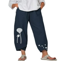 Avamo obrezirane hlače za žene široke noge pantalone za noge vrećice hlače elastične strugove plaže