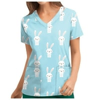 Ljetne vruće košulje za žene ženske majice personalizirano slatko ispis kratkih rukava V-izrez gornji