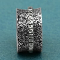 Sterling srebrni ukrašen dizajn teksturiranog spindera fidget unise prsten