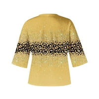 Peplum vrhovi za žene Grafički V izrez Ženske plus veličine Tunike rukavi Cvjetne čipke ženske boho majice za ljeto zlato s