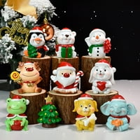 MayLink božićni ukras za životinje Penguin Bear Bears Elephant Deer Rabbit Frog Santa Claus Tree Snjegovinski