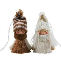 Viseći stakleni ukras Božić mali privjesak vuna plišana lutka privjesak Božić ukras scena