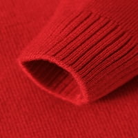Grianlook Kids Cute crew vrat pulover topli džemper s dugim rukavima na otvorenom pune boje pletene džempere crvena 12