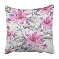 Pink cvjetni cvjetni uzorak s ružama akvarel abukstružetak apstraktni cvijet botanički jastuk