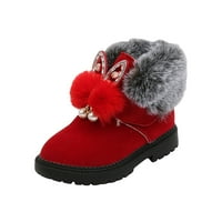 Dječje cipele Girls toplo i mekane princeze modne kose pamučne čizme snježne čizme cipele za snijeg