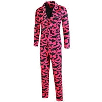 Itsun muns odijelo Fashicted jakne prsluk vest Trodijelni set vruće ružičaste 4xl