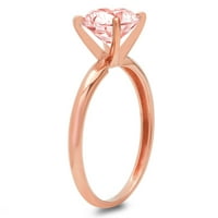 3. CT sjajan okrugli rez Clear Simulirani dijamant 18K ružičasti zlatni solitaire prsten sz 9