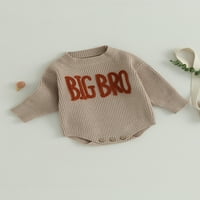 Toddler Baby Boy pleteni džemper veliki lil bro džemper džemper Onesie brat koji odgovara odjeći za zimsku odjeću