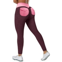 Ženske gamaše čvrste fitness kapri noga ružičasta xxl