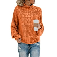 Ketyyh-Chn Ženski džemper Zimski džemperi sa zatvaračem Lagane ležerne pulover Jumper Orange, L