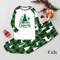 Božić dječje dijete sretan božićni snjegović Print dugih rukava bluza i hlače postavljene Outfirs Porodica
