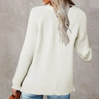 Viadha džemperi za žene casual soild dugi rukav džep pleteni džemper od pulover V-izrez