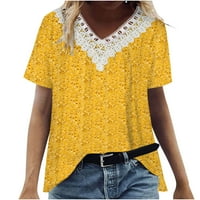 Žene ljetne vrhove labave fit na prodaju Žene Modne Ležerne tiskarske košulje Kratki rukav Vruća za čipkavu bluzu