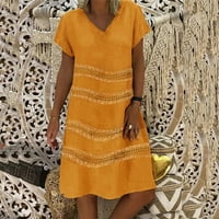 Levmjia ženska ljetna haljina plus veličine čišćenja žena ljetni stil V-izrezani haljina s kratkim rukavima dame haljina