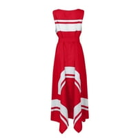 Haljine za žene Udobno tiskovan zavoj ženska ljetna zabava Dužina gležnjača Crvena haljina bez rukava