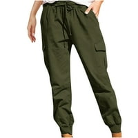 Žene niske struk labave hlače Casual Baggy Widel Leg-patli nacrtajući hippie jogger pantalone