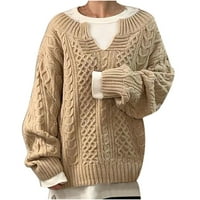 Pejock Žene s dugim rukavima Čvrsta polupodnevice Ležerne prilike Ležerne sa slobodnim pletenim džemperima