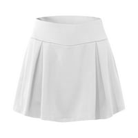 Knosfe suknja za žene Čvrsti vijski čekinski trenirani trenirani trening atletski tenis Skort za žene sa džepovima Brown XL